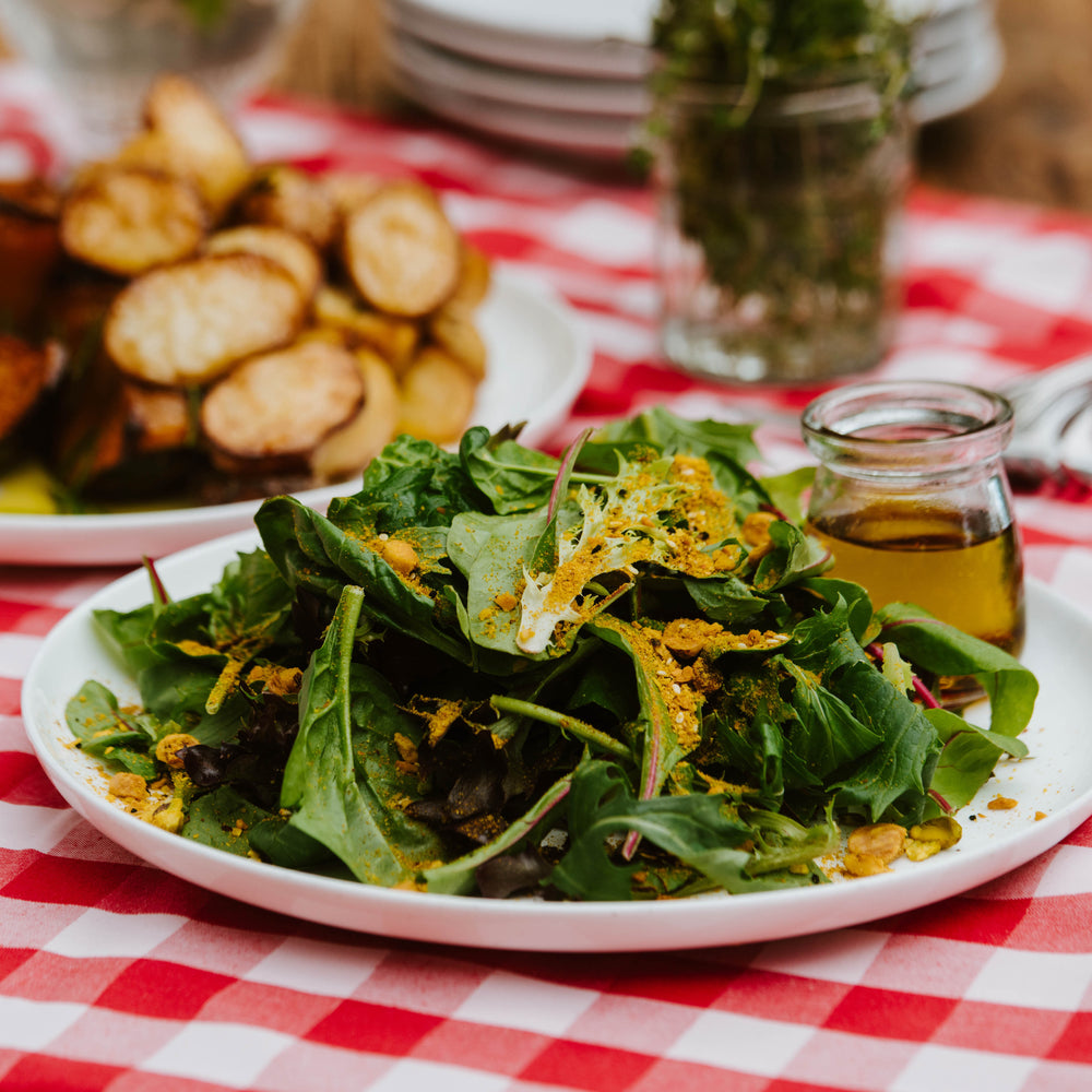 Green Salad with barrel aged red wine dressing