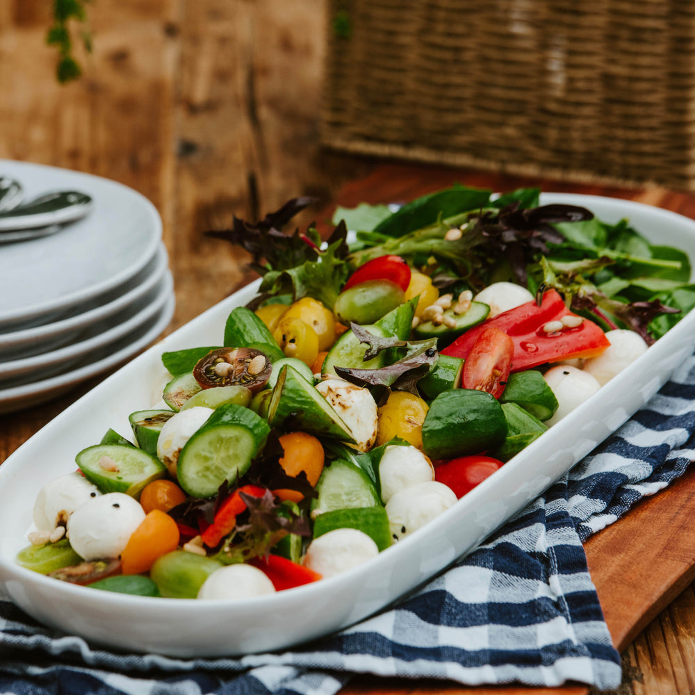 Bocconcini and heirloom tomato salad